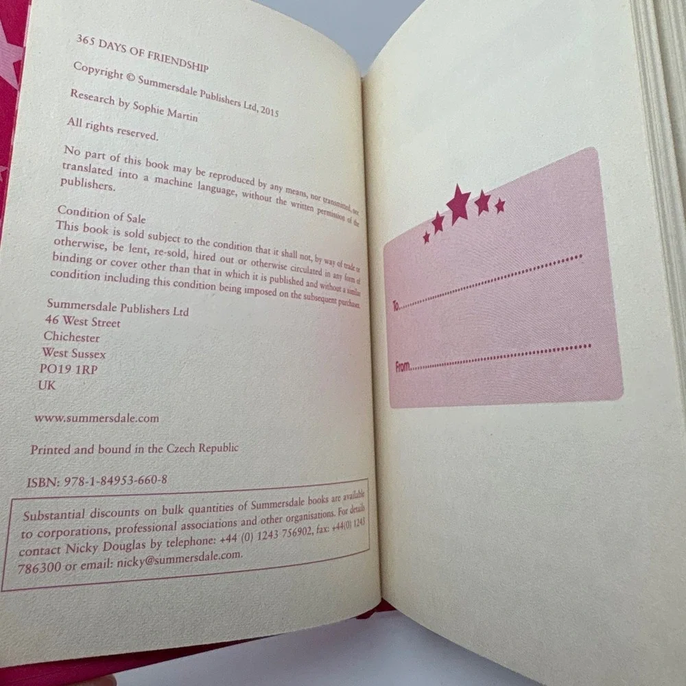 365 Days of Friendship Book Lizzie‎ Cornwall Inspiration Quotes Gift BFF for Her
